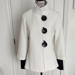 Joseph Ribkof Elegant White Textured Women's Coat